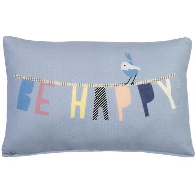 Mini coussin Be happy (30 x 20 cm)