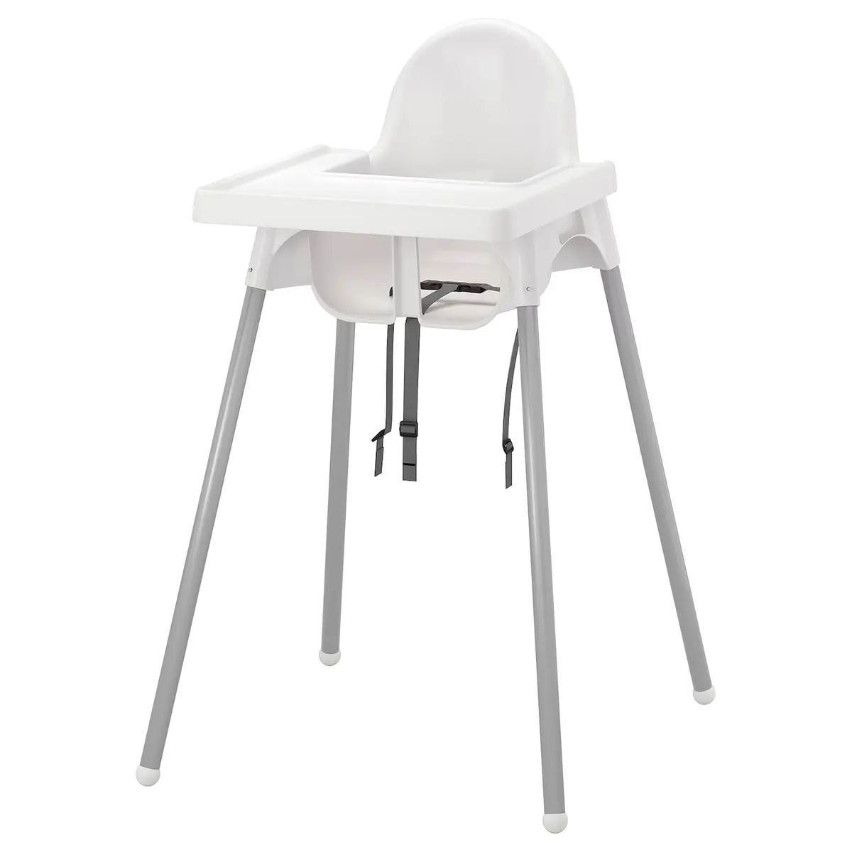ANTILOP Structure chaise haute+tablette - blanc/couleur argent