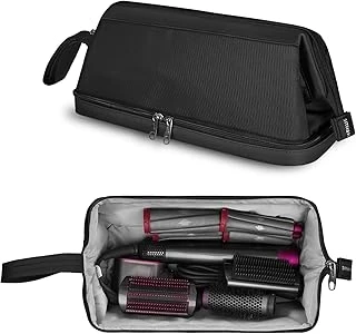 Amazon.fr : HENGSI Sac de Rangement Voyage pour Dyson Airwrap%252FSupersonic Seche Cheveux et Accessoires %2528Imperm%C3%A9able Cuir-Noir%2529