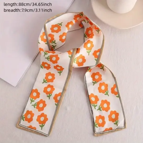 Foulard En Soie Imprimé Fleuri