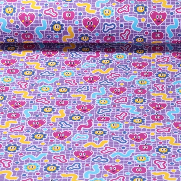 Jersey - Visages de cœur Lilas