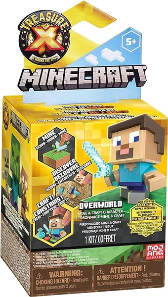 Trésor X Minecraft, Creuse, découvre et construis : il y a 10 Niveaux d’Aventure et 12 Personnages Mine et Craft à Collectionner, Découvriras-tu Le trésor en Or véritable A2201823 Multicolore