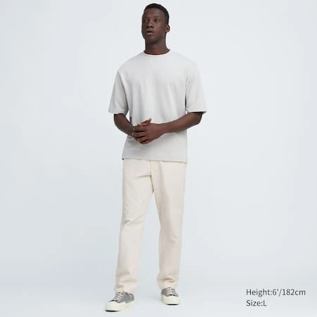 XS - Naturel - Pantalon en Coton et Lin Mélangé | UNIQLO