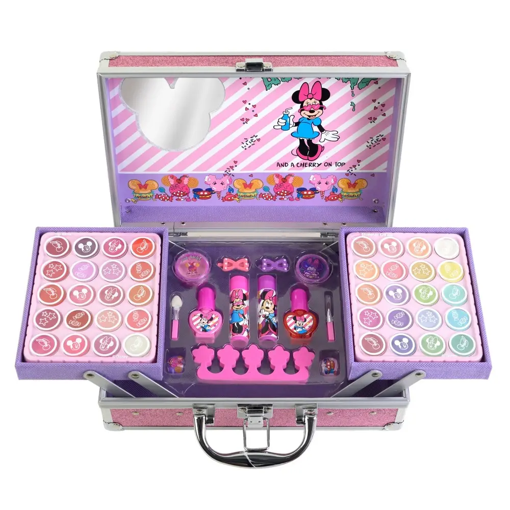 Disney | Minnie Makeup Train case Coffret de maquillage - Coffret de maquillage Disney Minnie Mouse - 53 Unités -