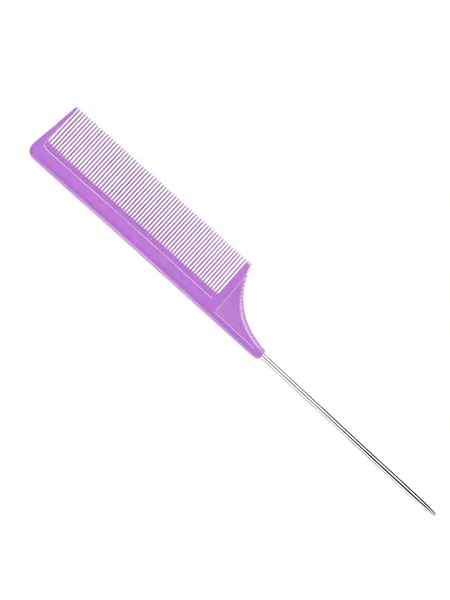 1 pièce Peigne à queue de rat, peigne de sectionnement de cheveux pour la teinture avec extrémité en queue crochue, peigne à queue pointue. Peignes à cheveux sectionnés, peignes à cheveux, 1 pièce peigne en plastique en fibre de carbone teint, peigne de coloration des cheveux en acier inoxydable à queue, peigne à reflets, séparation et ébouriffage des cheveux, résistant à la chaleur, pour tous les types de coiffure, pour femmes et filles. Brosse à cheveux, peigne, outils capillaires, produits et accessoires capillaires pour les essentiels de voyage de salon de coiffure, de retour à l'école, de vacances, accessoires capillaires pour femmes'