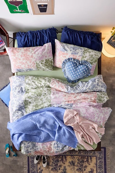 Ensemble de couette à patchwork en toile