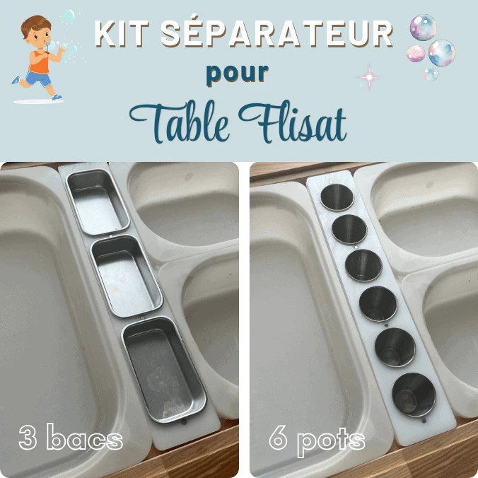 Parfait pour 1 table flisat - 1 kit séparateur bacs trofast