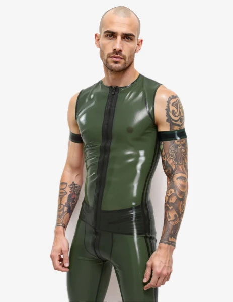 T-Shirt vert olive en latex