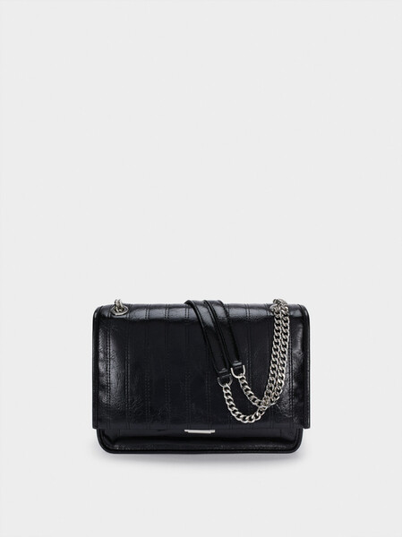 Sac Porté Épaule Avec Anse Bimatière - Noir - Femme - Sacs portés épaule - parfois.com