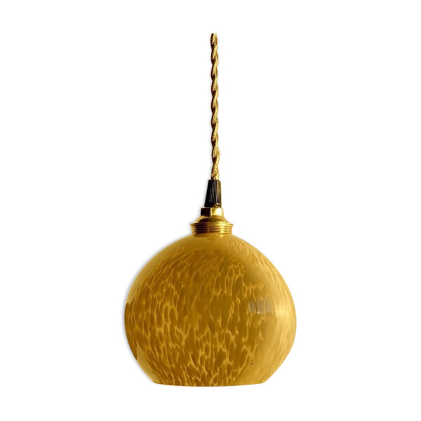 Baladeuse boule en verre de Clichy jaune | Selency