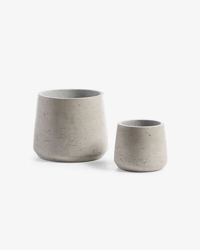 Set Low de 2 cache-pots gris | Kave Home