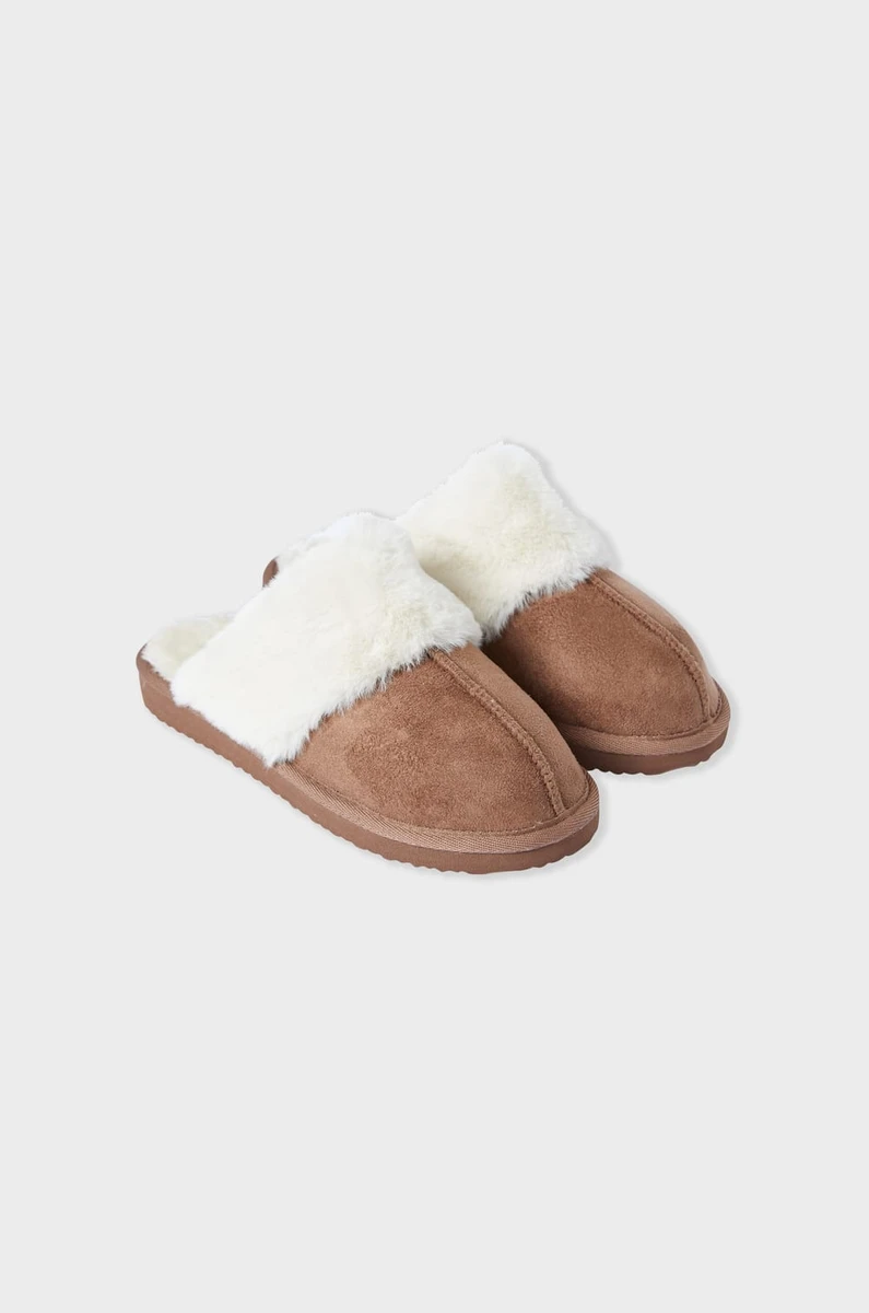 Chaussons mules fourrés