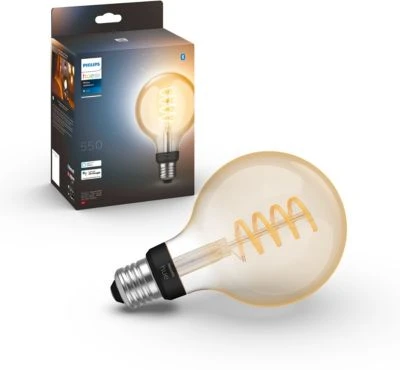 Ampoule LED connectée PHILIPS HUE White Ambiance E27 7W Globe Filament