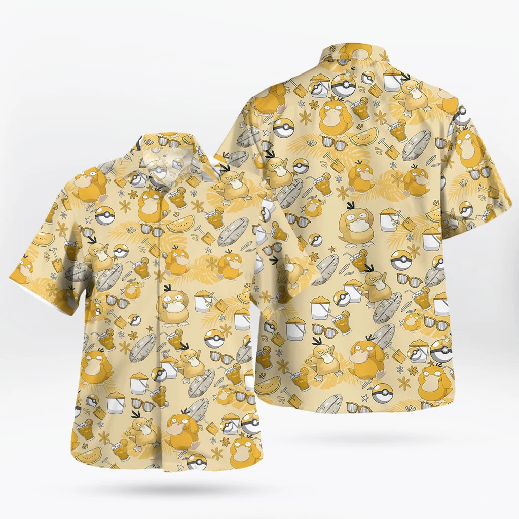 Psyduck Summer Mood Hawaiian Shirt – Funny & Relaxed Pokémon Vibes