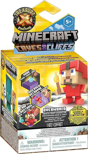 TREASURE X 41675 Caves & Cliffs. Overworld Minecraft, découvrez 10 Niveaux d'aventure et 12 Personnages de Mines et d'artisanat à Collectionner. Vous trouverez Le véritable trésor trempé d'or
