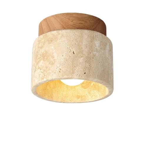 SWEMOPP Plafonnier en pierre de marbre en bois plafonnier semi-encastré moderne du milieu du siècle petit plafonnier de couloir ferme vintage à proximité de la lampe de plafond pour porche d'entrée co
