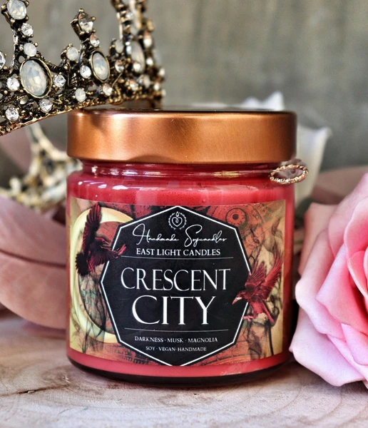 Bougie Crescent City | Bougie faite à la main | Bougie livresque | bougie de livre | Bougie végétalienne de soja | Bougie Fandom