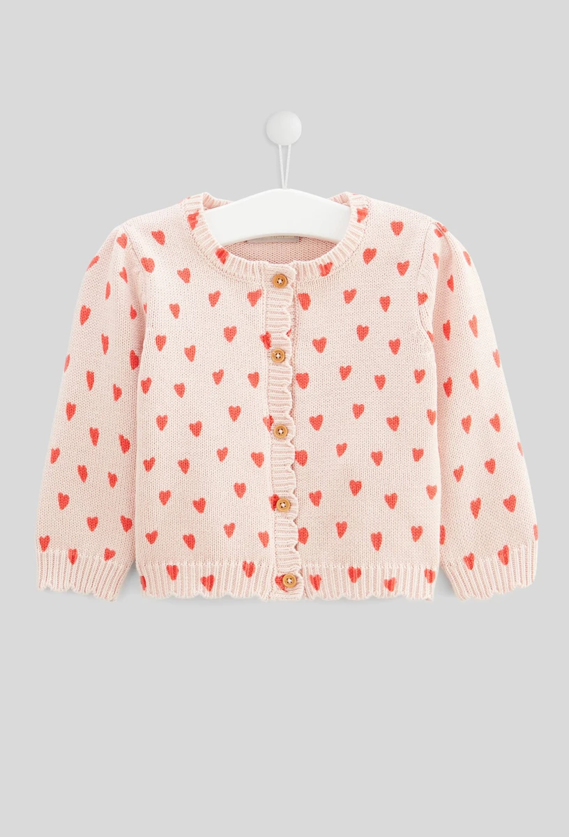Cardigan tricot imprimé en coton