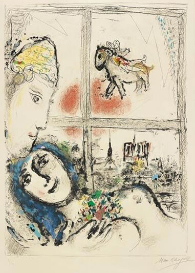 Paris de la fanêtre - Marc Chagall