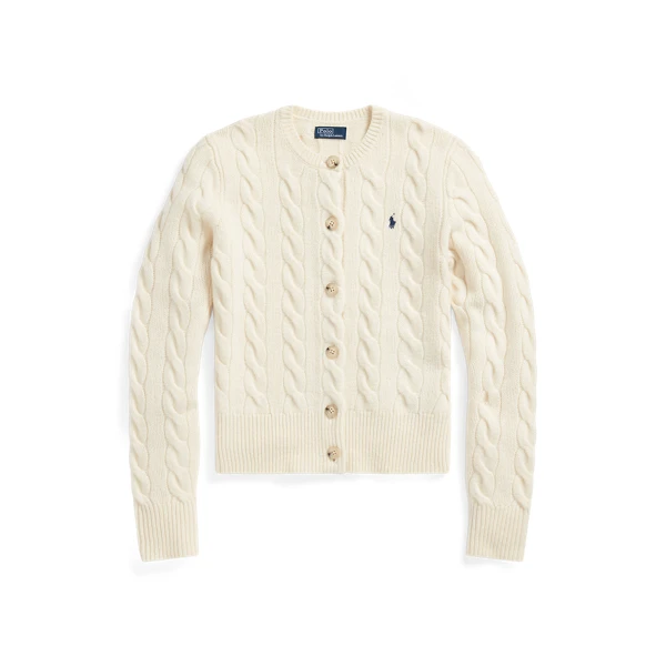 Cable-Knit Wool-Cashmere Cardigan