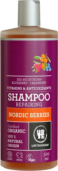 Urtekram Shampoo - Noordse Bessen - Normaal haar - 500 ml, Vegan, Biologisch, Natuurlijk
