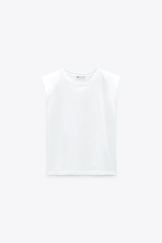 T-SHIRT WITH SHOULDER PADS