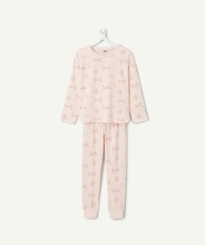 Pyjama coton fille rose imprimé chats