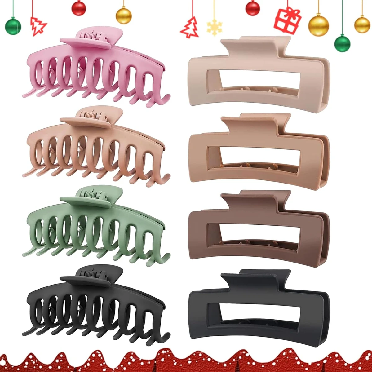 TOCESS | 8 Pack Big Hair Claw Clips