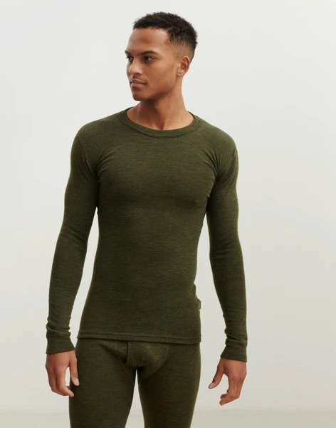Haut à manches longues en laine de mérinos pour homme