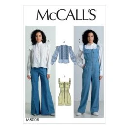 Patron Mccall's 8008 Ensemble chemise, salopette et combishorts du 34 au 42