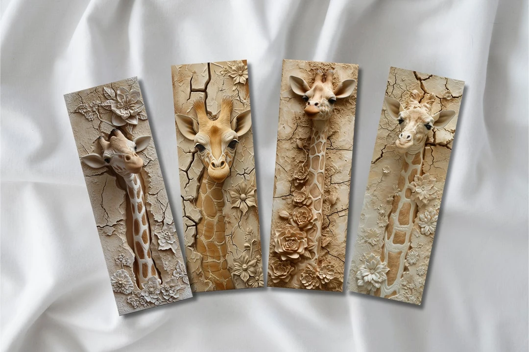 GIRAFE decor bookmark - 3D giraffe bookmark - safari bookmark