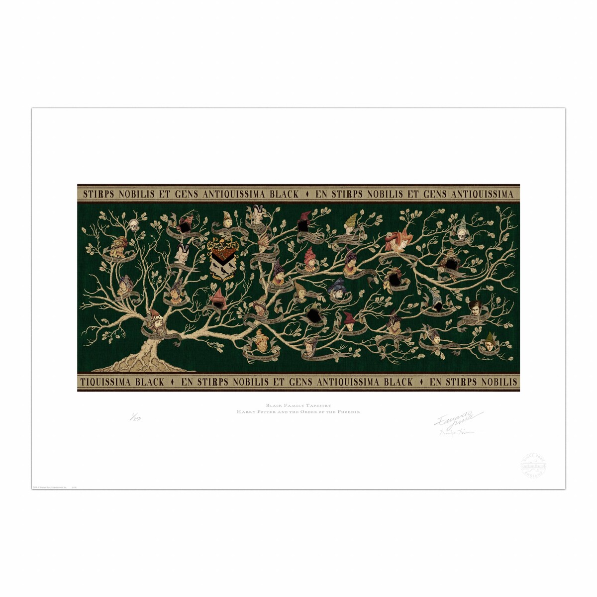 Black Family Tapestry Print - MinaLima