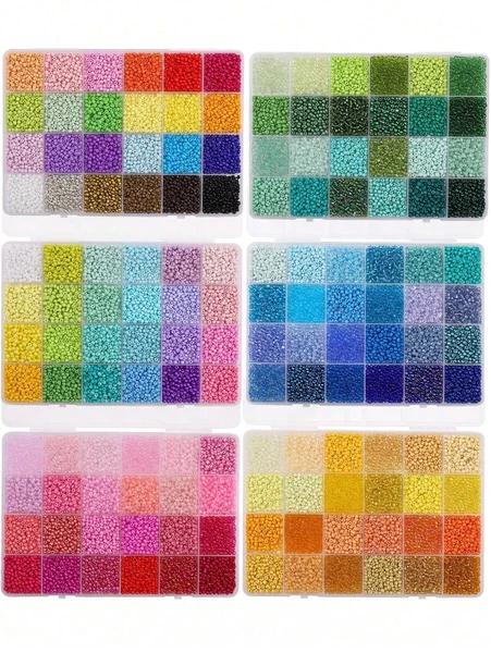 5200 pièces Perles de verre multicolores de 3 mm de style riz - Fournitures de joaillerie vibrantes pour la fabrication de bracelets, colliers et artisanat perlé - Multipack de haute qualité, kit d'artisanat essentiel | Mode en ligne | SHEIN FRANCE