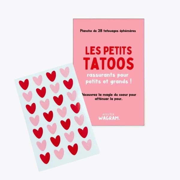 Planche de Tatouages Éphémères Coeurs Pour La Rentrée