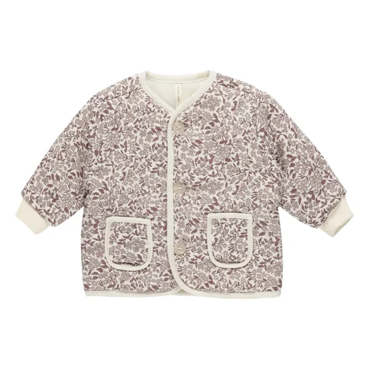 Veste Matelassée Fleurie | Ecru