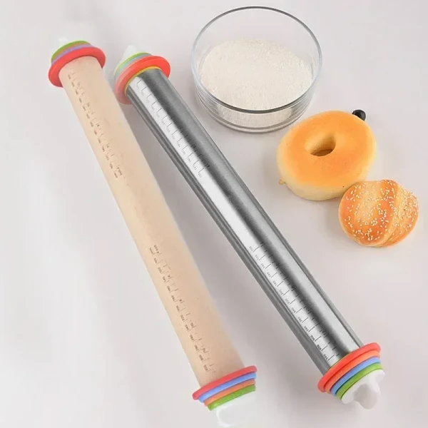Rouleau à pâtisserie réglable, anneau amovible, tapis de pâte, rouleau de pâte, acier inoxydable, tapis de pétrissage en Silicone, Silicone antiadhésif - AliExpress 15