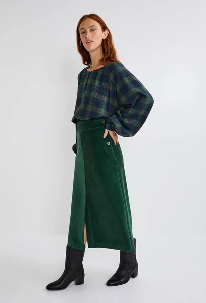 Jupe midi en velours