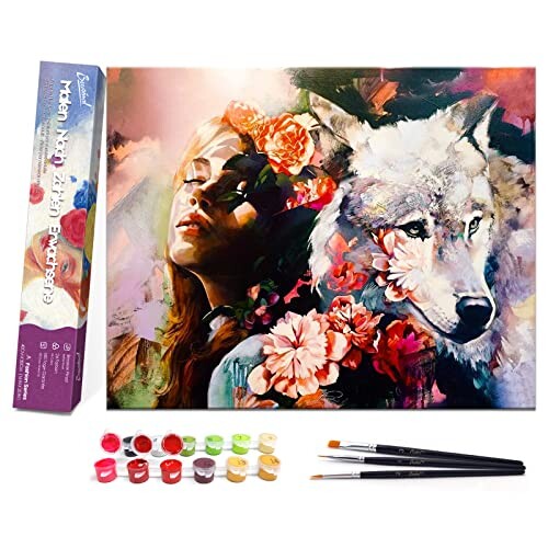 Peinture par Numéro Adulte avec Pinceaux et Acryliques Bricolage Peintures Kits pour Adultes Enfants Seniors Débutant, pour la Décoration Intérieure maison - 40x50cm (sans Cadre)