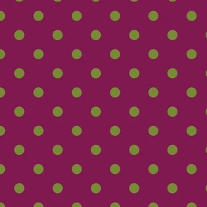 Plum With Olive Polka Dots - Large (Fall Fabric | Spoonflower