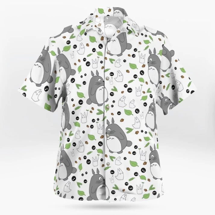 Ghibli Soot Sprites Button Up Hawaiian Shirts