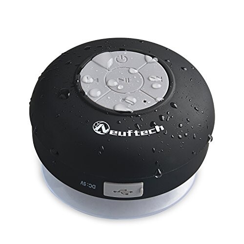 Neuftech - Mini Enceinte Haut Parleur Bluetooth sans Fil Etanche Portable Stéréo pour la Douche Mains Libres Compatible avec iPhone 6S 6Plus 6 5S 5C 5 4S et Tous Les Périphériques Bluetooth (Noir)