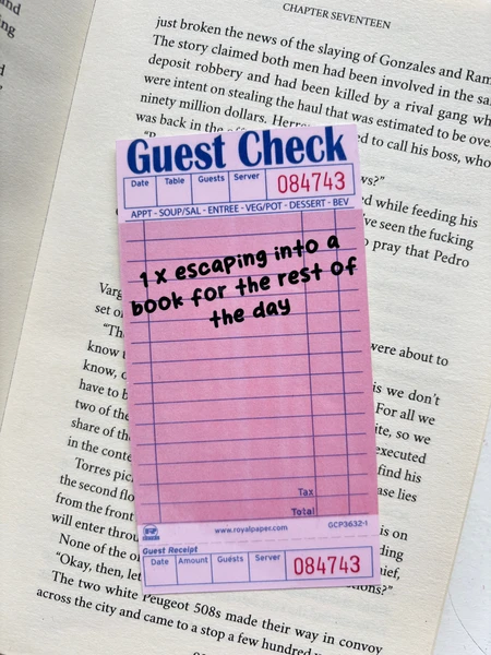 Escaping Guest Check Die Cut Bookmark