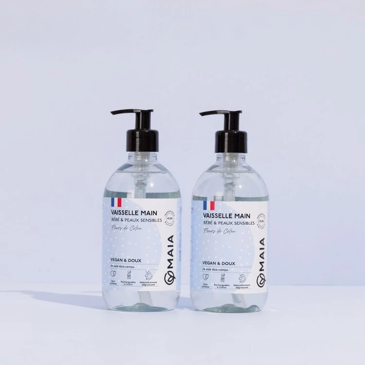Liquide Vaisselle Mains Bébés & Peaux Sensibles - Fleurs de Coton