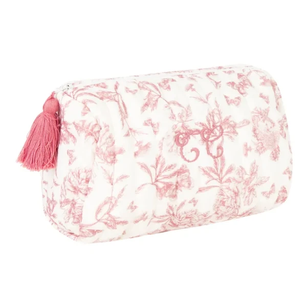 Tartine et Chocolat - Trousse de toilette Toile de Jouy - Rose pêche | Smallable