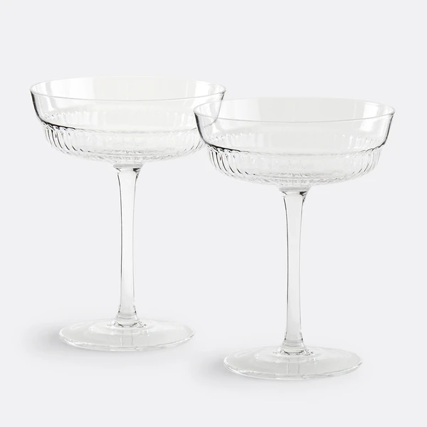 Lot de 2 coupes à champagne, Rigato