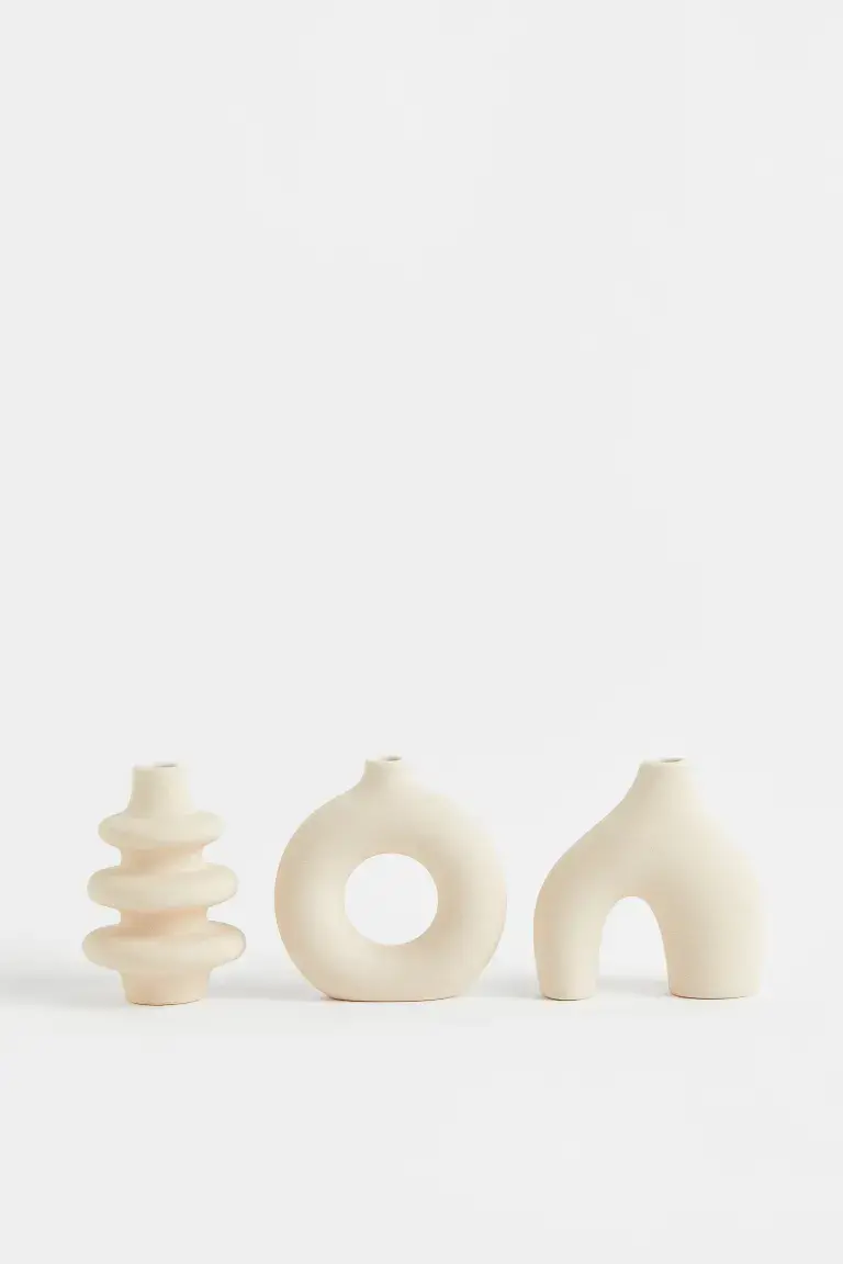 Lot de 3 mini vases en grès cérame