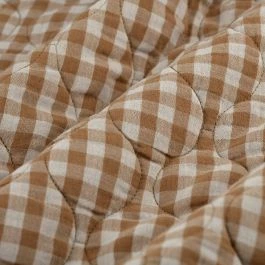 Tissu matelassé double gaze vichy caramel