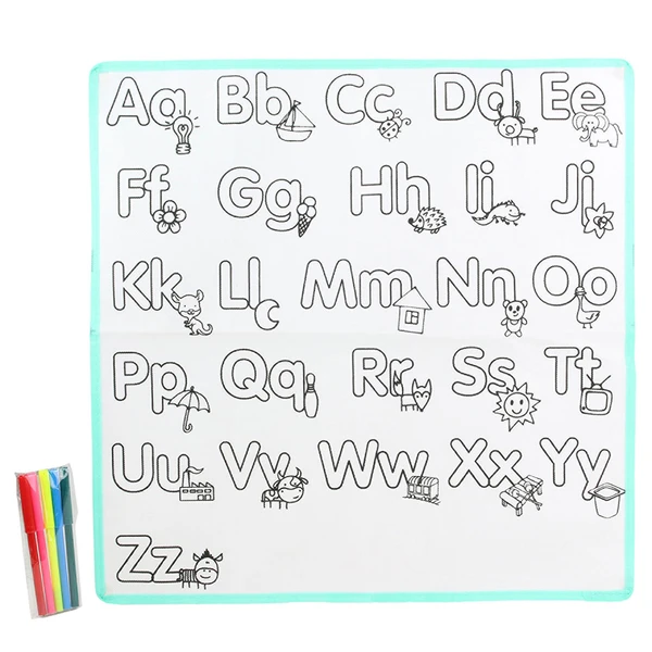 Tapis à colorier lavable alphabet avec feutres 50x50cm - Centrakor