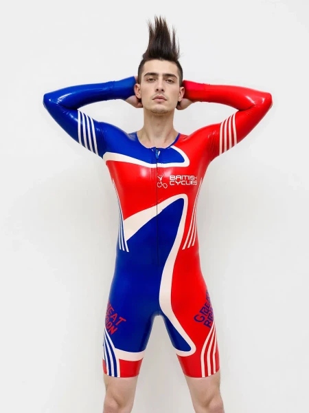 Combinaison de cyclisme en latex pour homme