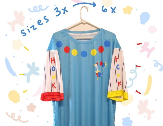Taille Plus Clowncore Vêtements Honk Honk T-Shirt Tailles 3XL-6XL ou Big Top Shorts Tailles 4XL-6XL